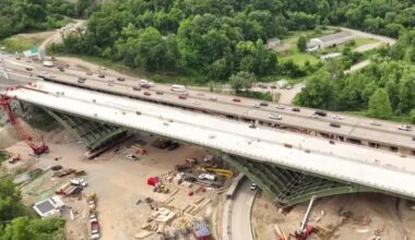 376 Bridge Closure: Test slide moves new Parkway East bridge