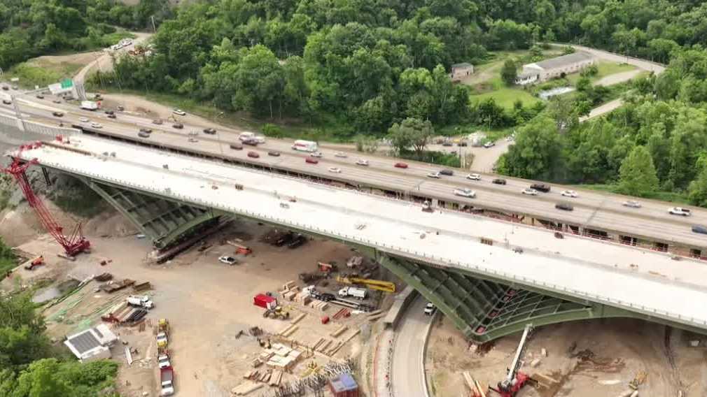 376 Bridge Closure: Test slide moves new Parkway East bridge