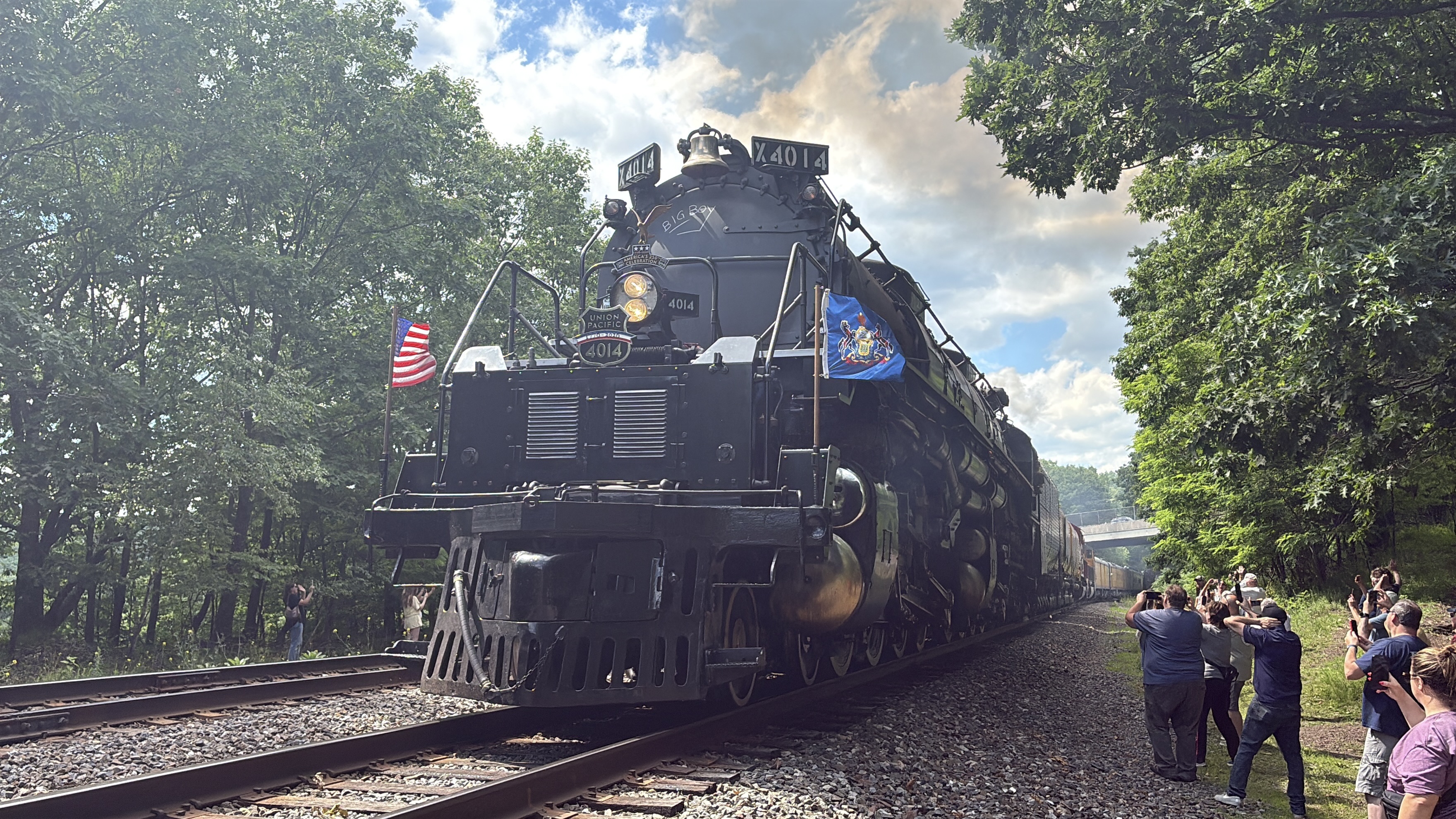 Big Boy 4014 passes by spectators in Fairview Twp. between...