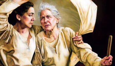 Ruth and Naomi journey together toward Bethlehem, illustrating loyalty, covenant faithfulness, and the Come Follow Me lesson on Ruth, Boaz, and the Kinsman Redeemer.