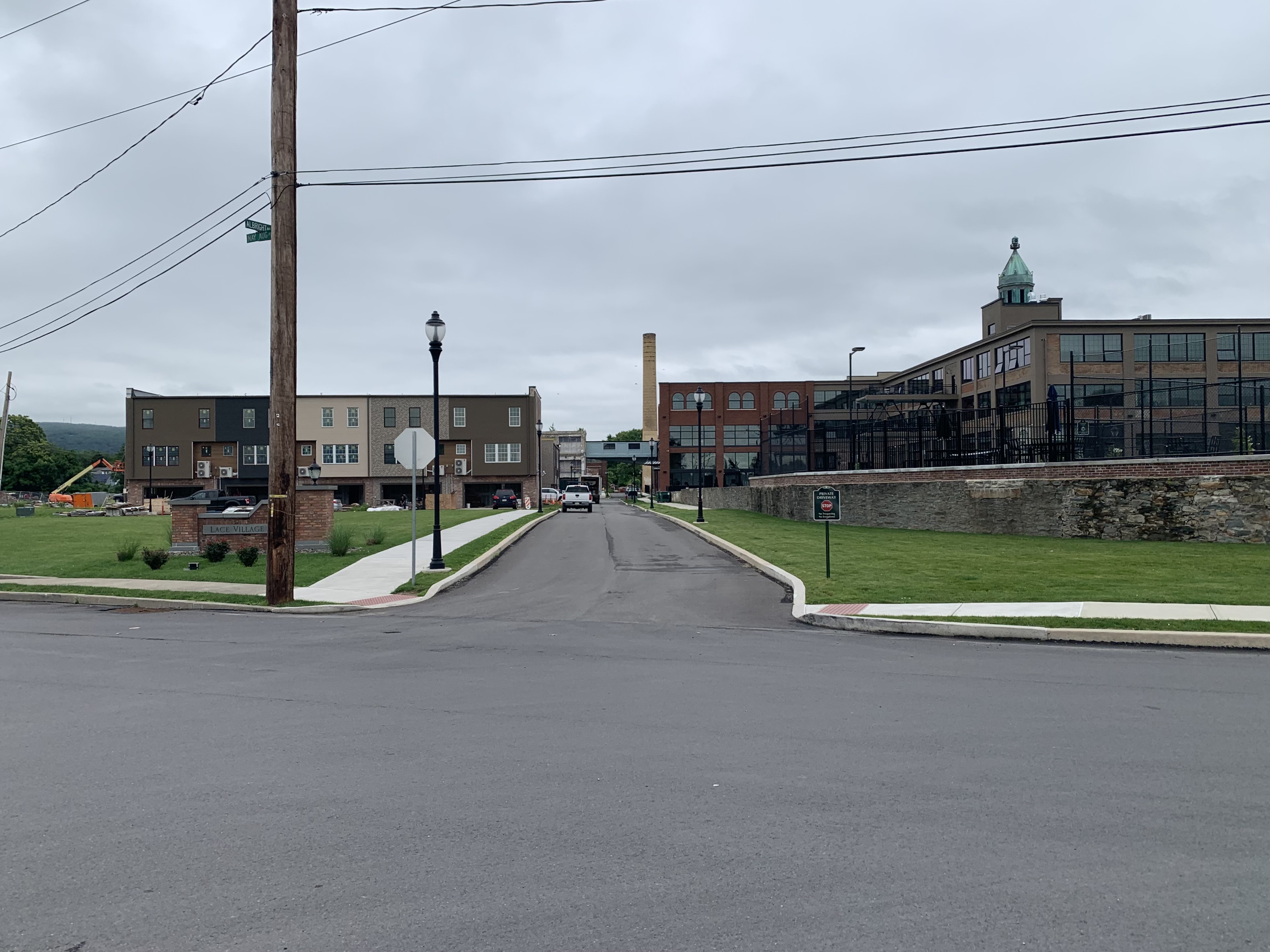An entrance to Lace Village, a mixed-use redevelopment of the...