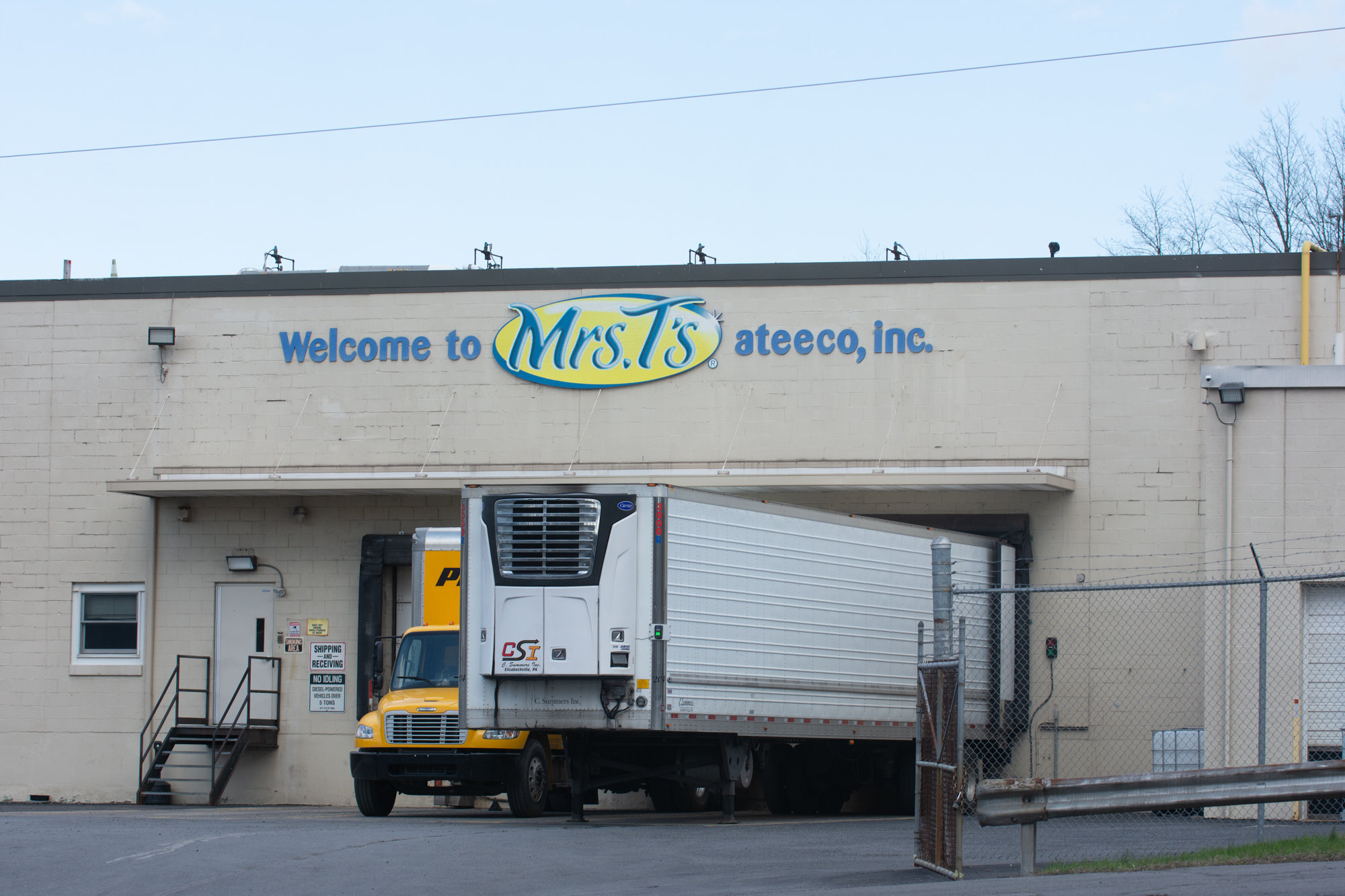 Truck are loaded with Mrs. T’s Pierogies at the company’s...