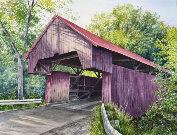West Pittston Historical Society will present 'A Tribute to America250,' a special art exhibit featuring the work of local artists RJ Tomascik and Sue Hand. The three-day event will celebrate America's history, heritage and natural beauty through a collection of original artwork depicting the Revolutionary War, Civil War, local coal breakers and America's National Parks. The exhibit will be held June 12 through June 14 at Trinity Episcopal Church, 337 Spring St., West Pittston. Admission is free to the public. In addition to the featured artwork, the exhibit will include a display of artwork created by Sue Hand's student artists in grades two through six. Visitors also will have the opportunity to attend gallery talks and watercolor demonstrations by the featured artists throughout the weekend. Schedule of events includes: 6 to 8 p.m. Friday, June 12, with gallery talk at 7 p.m., 'Why We Paint,' a tribute to the people of the Revolutionary War and Civil War, including a special tribute to 'First to Fall'; 6 to 8 p.m. Saturday, June 13, gallery talk at 7 p.m., 'Our National Parks' and watercolor demonstration by RJ Tomascik; 2 to 4 p.m. Sunday, June 14, gallery talk at 3 p.m., 'The Art of the American Flag' and watercolor demonstration by Sue Hand. For information, contact the West Pittston Historical Society. These works by RJ Tomascik are among those that will be displayed. (SUBMITTED)
