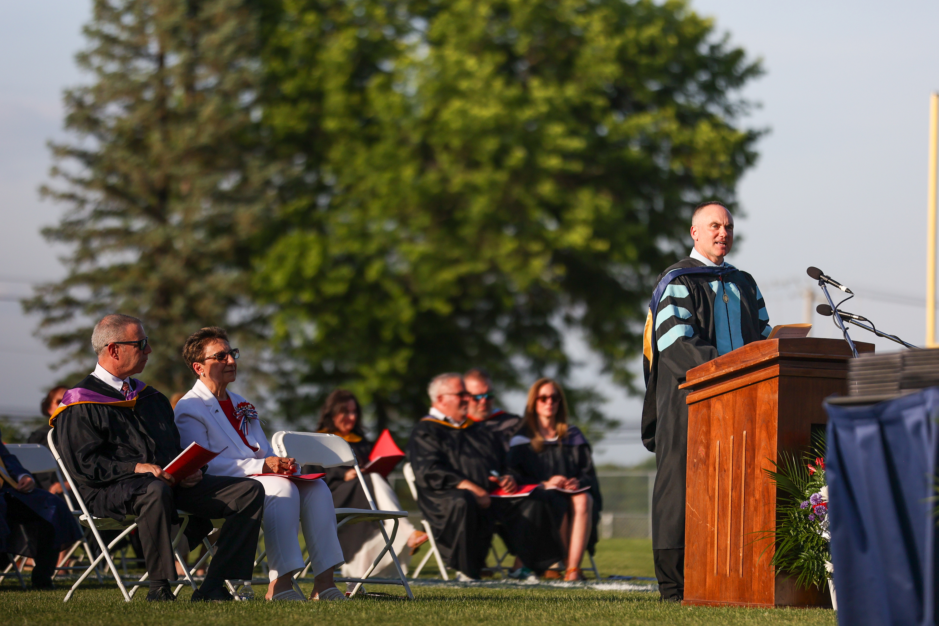 Assistant superintendent Dr. John Haas speaks during the 60th annual...