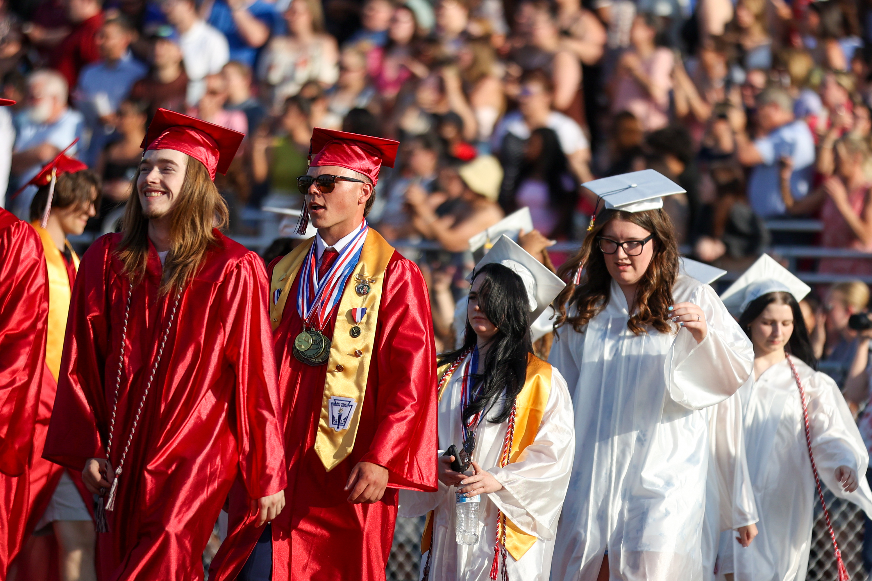 Soon-to-be graudates process during the 60th annual Pittston Area commencement...
