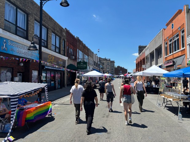The Delco Pride Festival featured many vendors, including those featuring LGBTQ entrepreneurs, along Garrett Road Saturday. (KATHLEEN E. CAREY - DAILY TIMES)