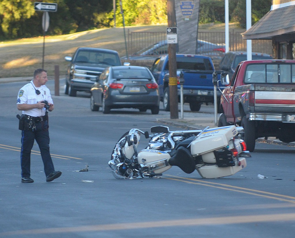 Upper Darby motorcycle officer struck