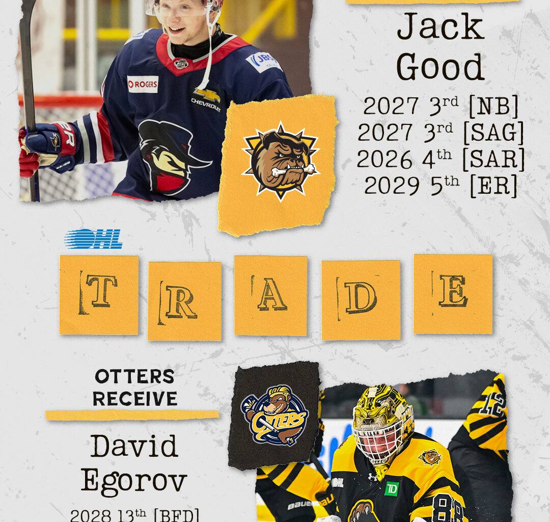BULLDOGS ACQUIRE JACK GOOD & DRAFT PICKS FROM ERIE FOR EGOROV  