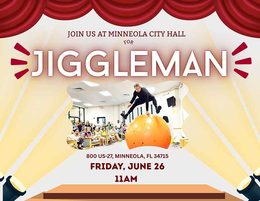 Come Witness The Amazing JiggleMan FREE Summer Reading Event At Minneola City Hall Gym