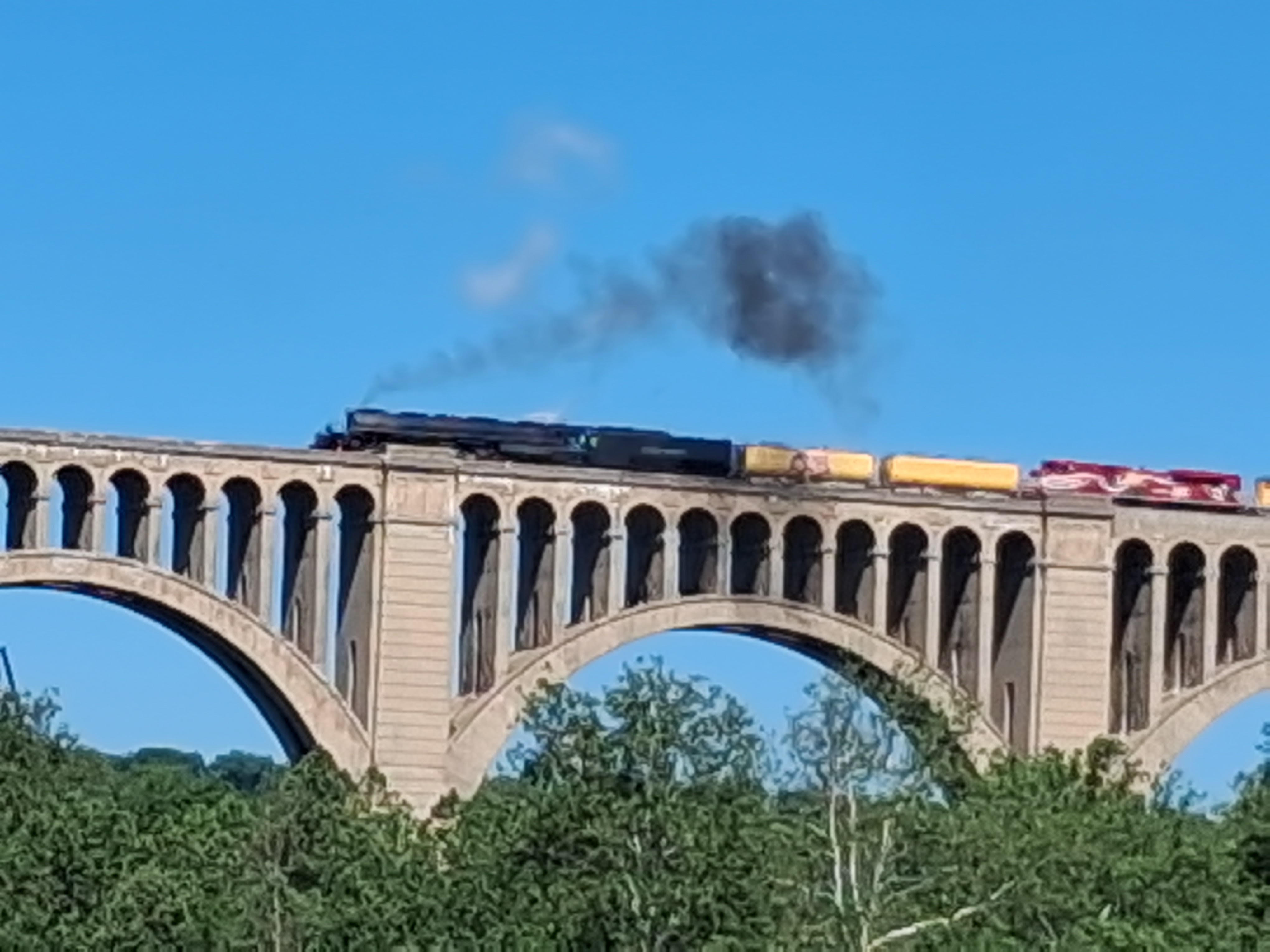 The Big Boy crosses the Nicholson Viaduct on Saturday, June...