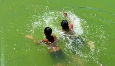 Residents around Bethlehem take up the “swimming challenge” as a way of asserting Palestinian presence at Solomon's Pools in Artas, June 2026. (Photo: Majd Jawad)