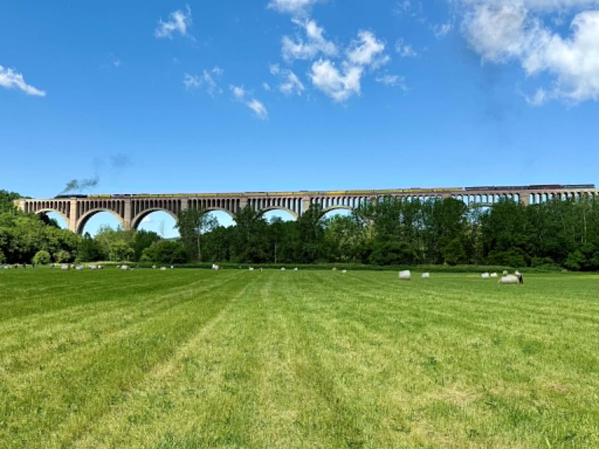 The Big Boy crosses the Nicholson Viaduct on Saturday, June...
