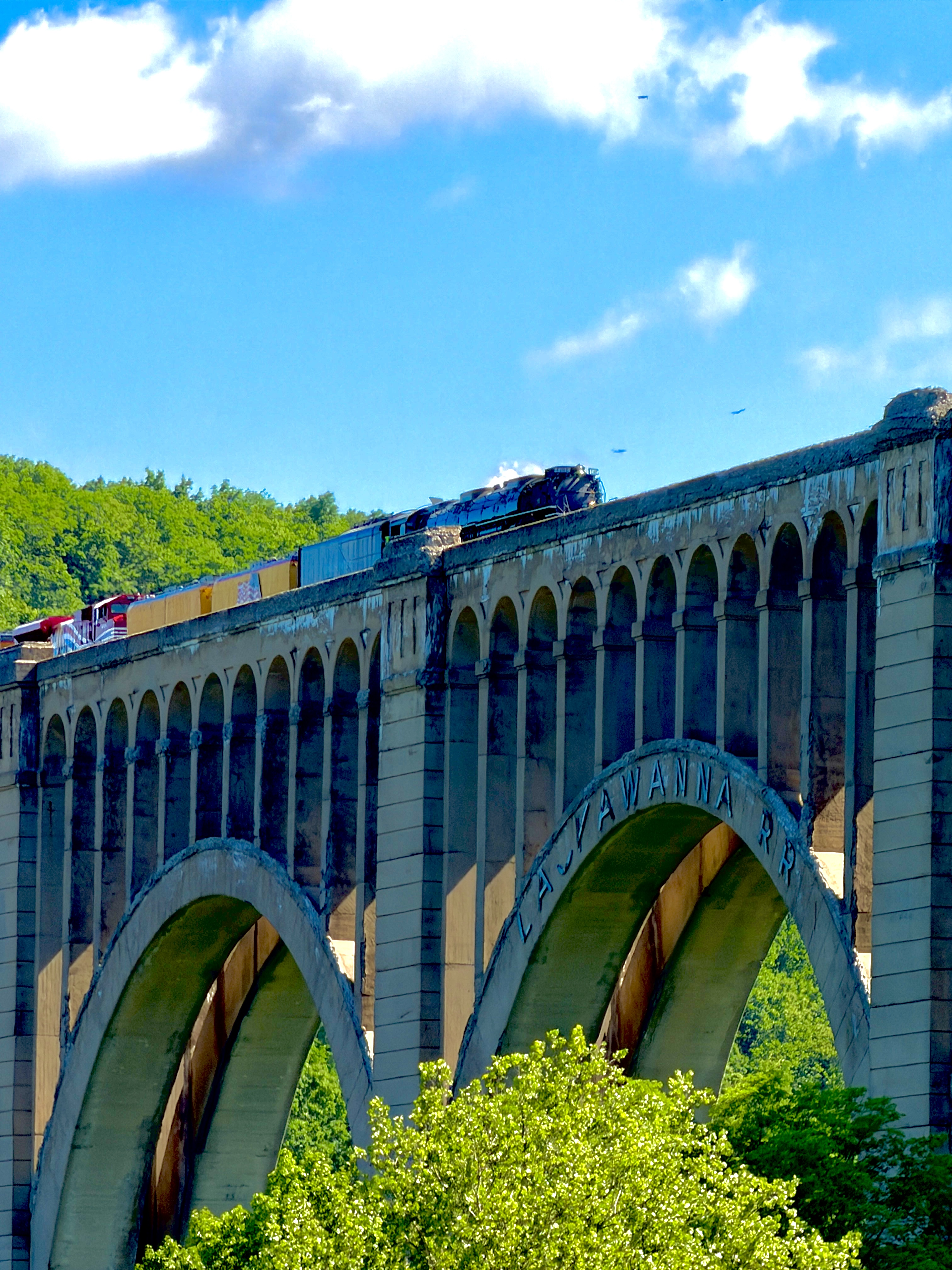 The Big Boy crosses the Nicholason Viaduct on Saturday, June...
