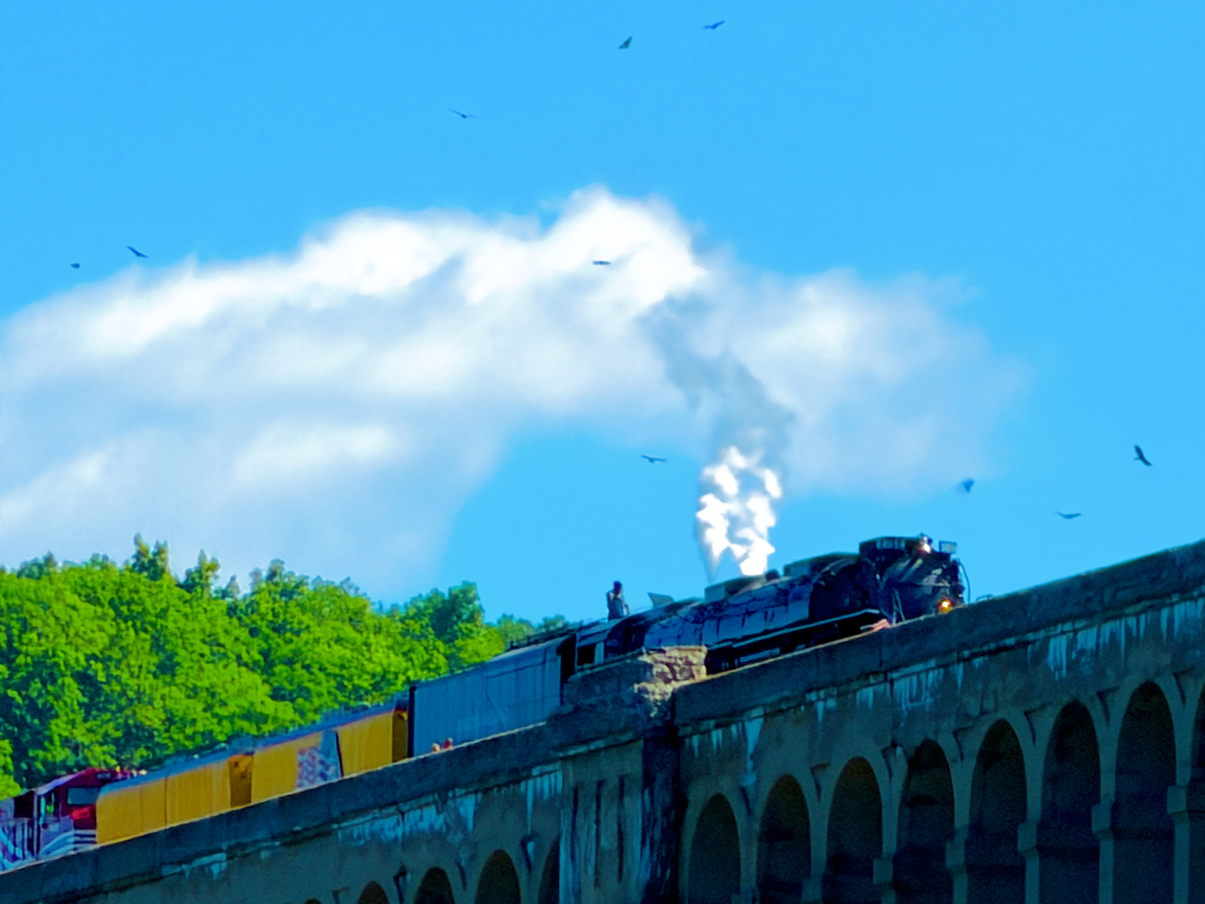 The Big Boy crosses the Nicholson Viaduct on Saturday, June...