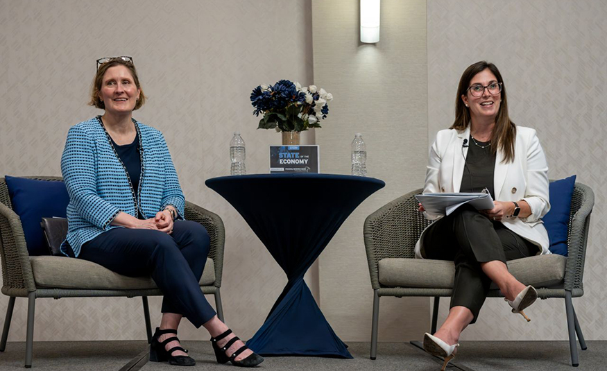 Philadelphia Fed President and CEO Anna Paulson and Chamber of Commerce Southern New Jersey Christina Renna