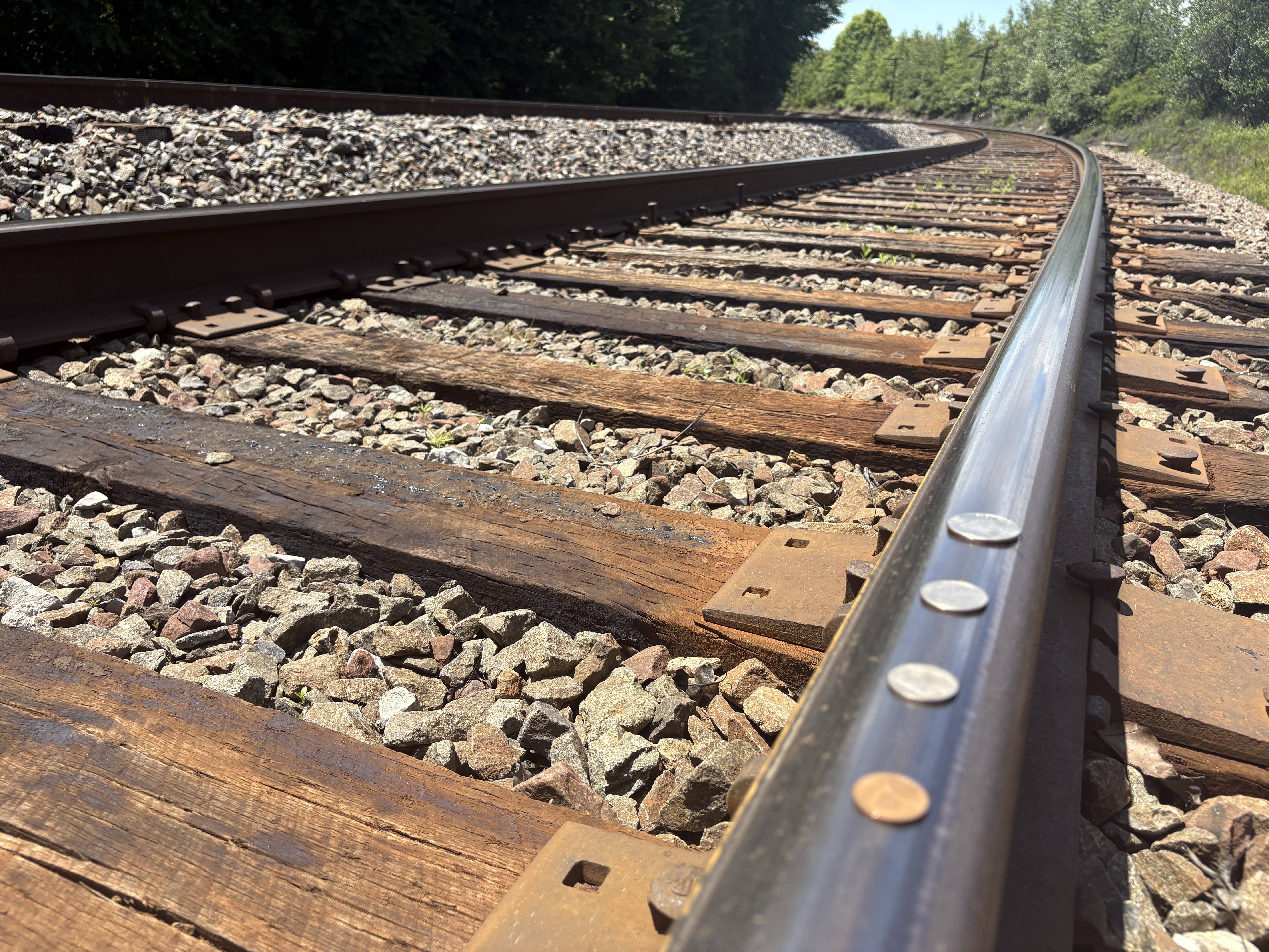 People placed coins on the train tracks for Big Boy...