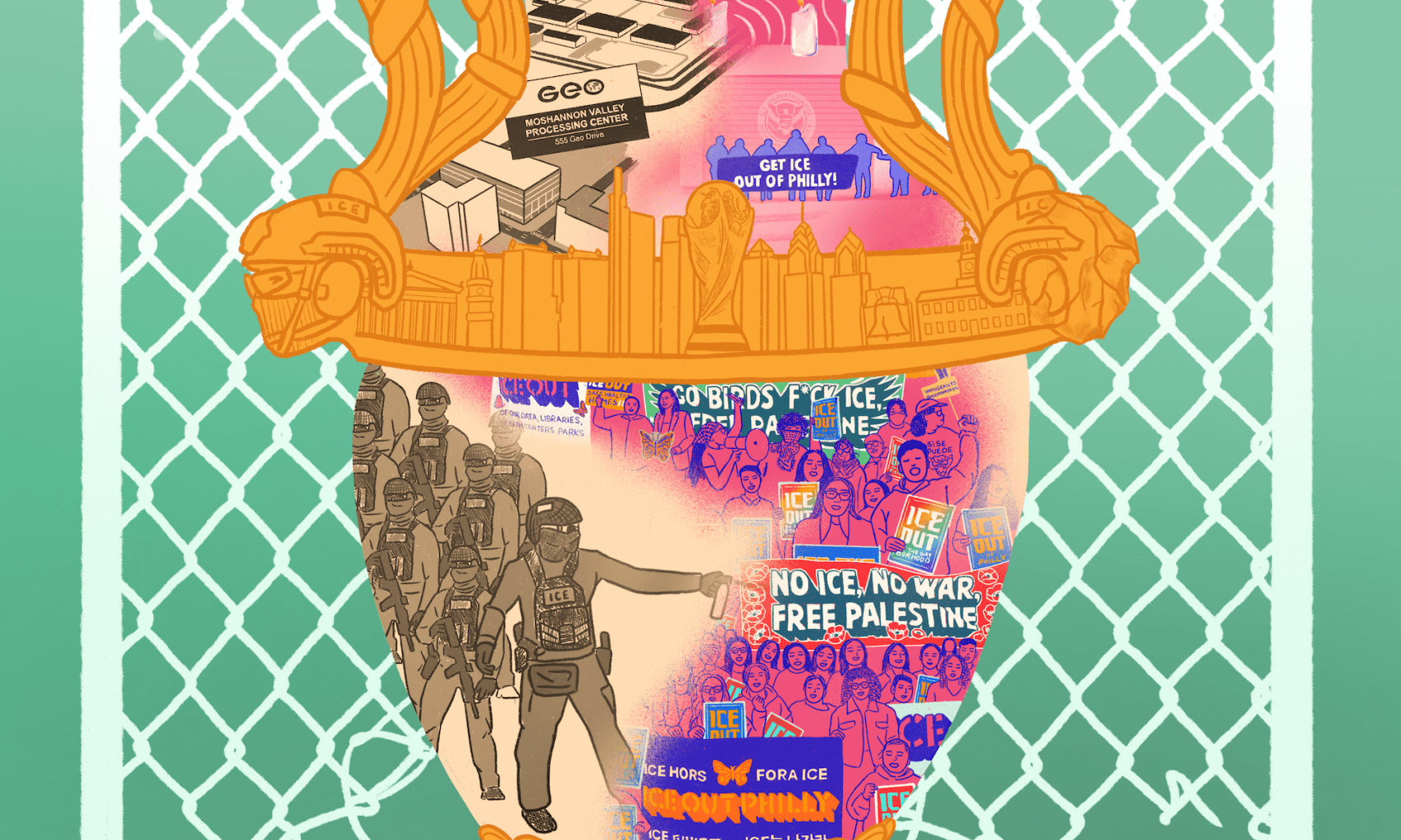 'ICE Out' protest art in Philly ramps up amid World Cup spotlight