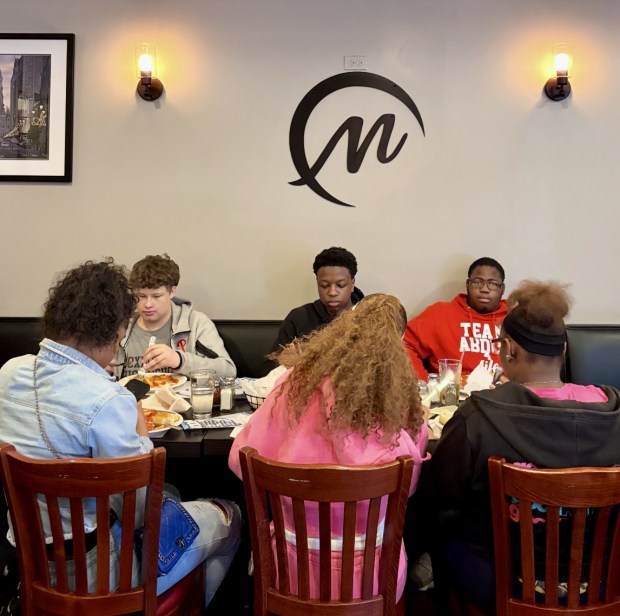 Students dined on two of Maria's menu favorites: Penne a la Vodka or good old Spaghetti and Meatballs. (Photo courtesy of John Katrina)