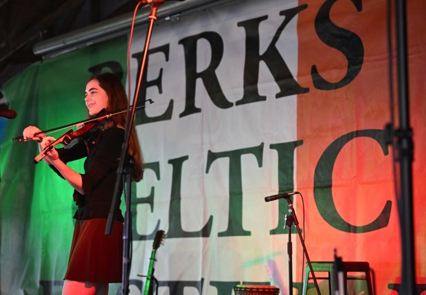 Alanah Redmond of York plays Irish fiddle tunes during the Berks Celtic Fest. (BILL UHRICH/READING EAGLE)