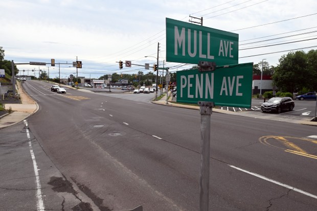 About $4.6 million is set aside for a long-planned PennDOT project to realign the 45-degree intersection of Penn Avenue (Route 422) and Shillington Road (Route 724) to reduce congestion. PennDOT expects to award a bid in October 2027, with construction taking place through 2030. The project also includes reconfiguring the intersection of Penn and Mull avenues. (BILL UHRICH/READING EAGLE)