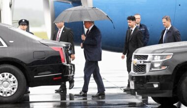 President Donald Trump lands at Reading Regional Airport