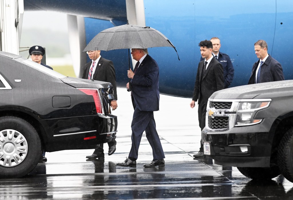 President Donald Trump lands at Reading Regional Airport