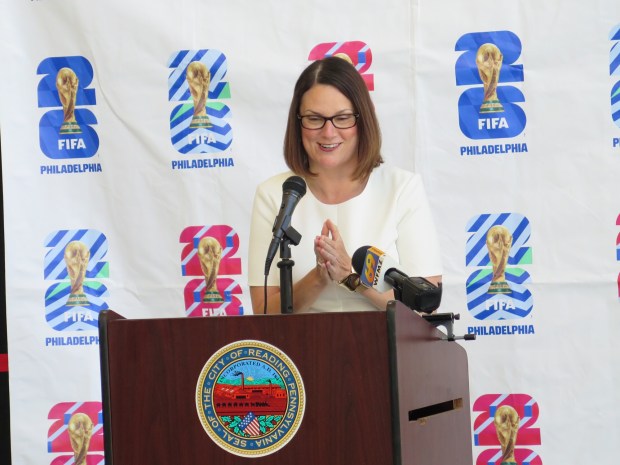 Meg Kane, CEO of Philadelphia Soccer 2026, says official World Cup Fan Zones provide communities like Reading with an opportunity to come together. (DAVID MEKEEL - READING EAGLE)