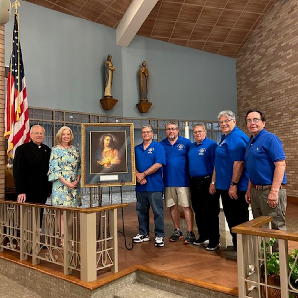 K of C LaSalle Academy Council 10729 receives icon for Sacred Heart of Jesus novena, Mass