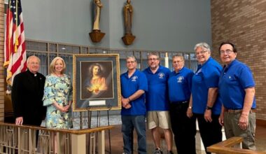 K of C LaSalle Academy Council 10729 receives icon for Sacred Heart of Jesus novena, Mass