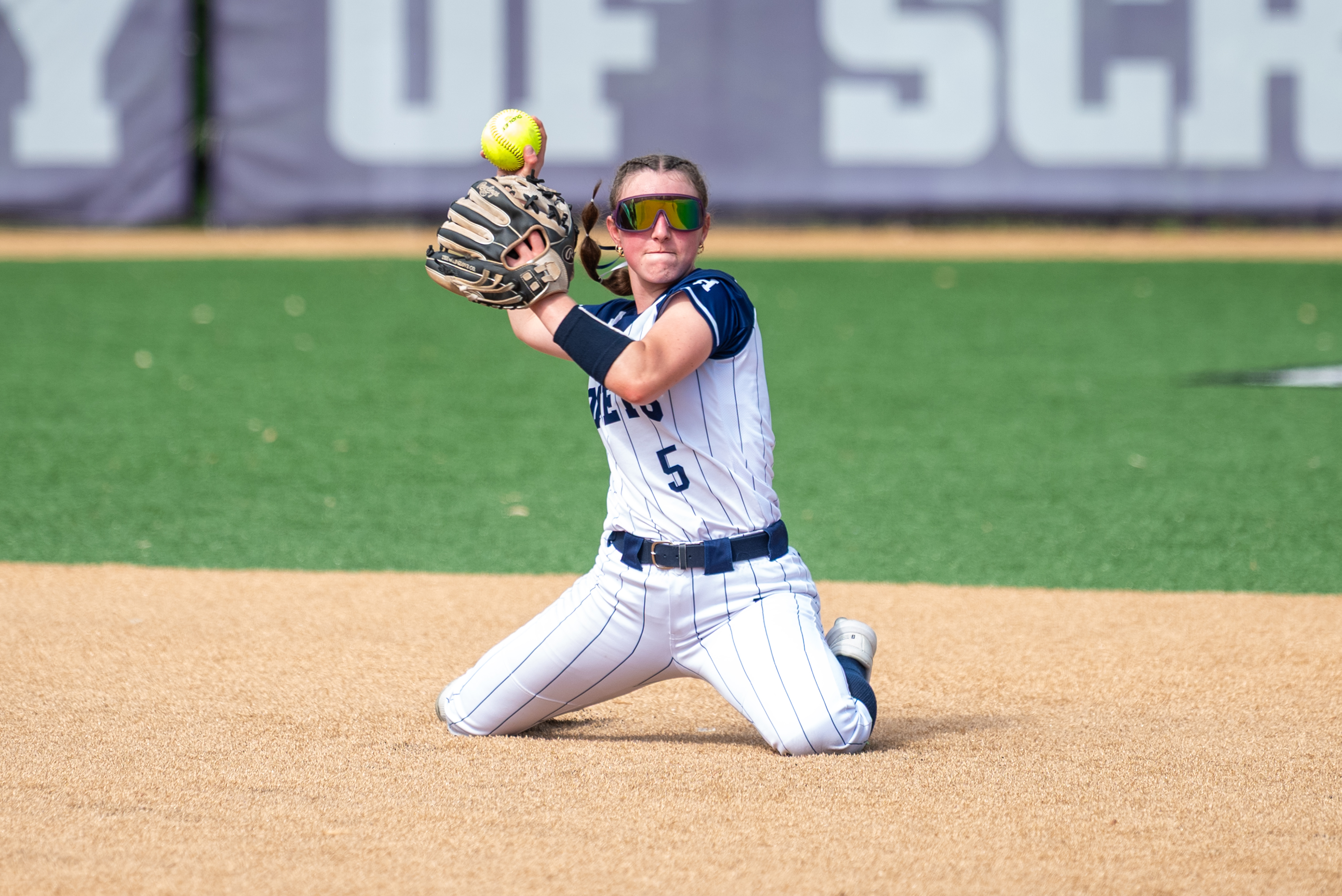 Abington Heights’ Eva Kane throws the ball during the District...