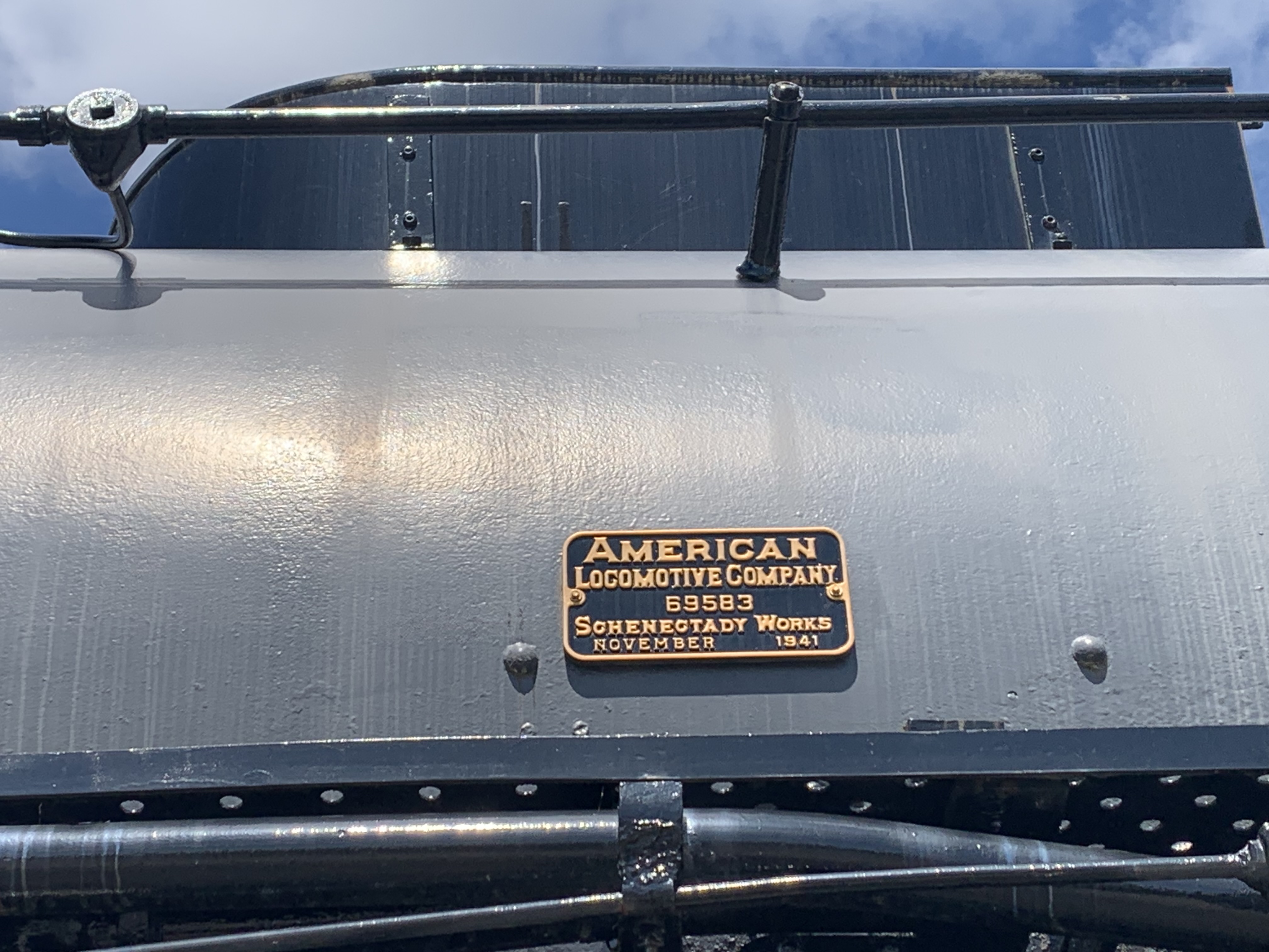 A plate on Big Boy 4012 locomotive on display at...