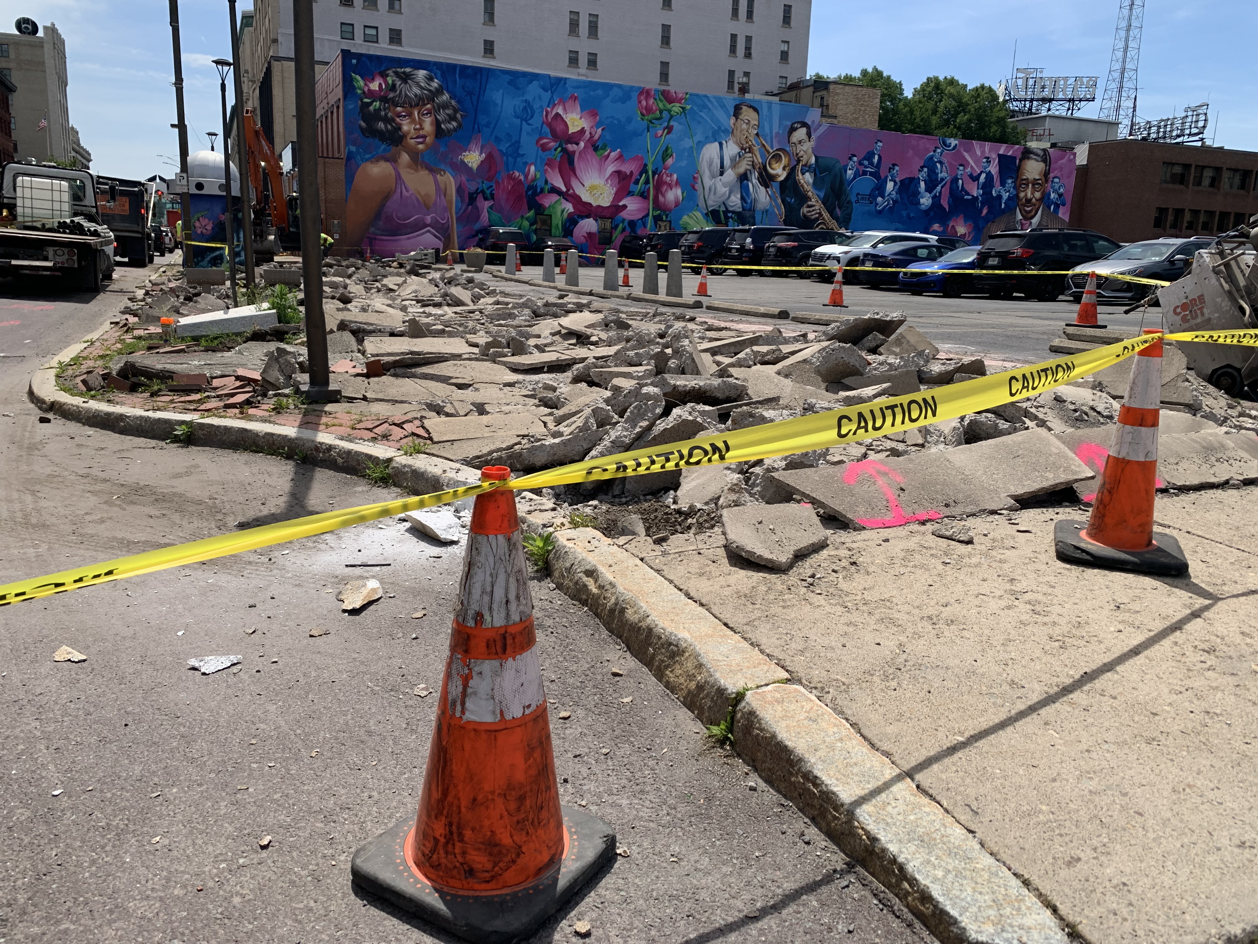 Scranton streetscape work in the 200 block of Wyoming Avenue...