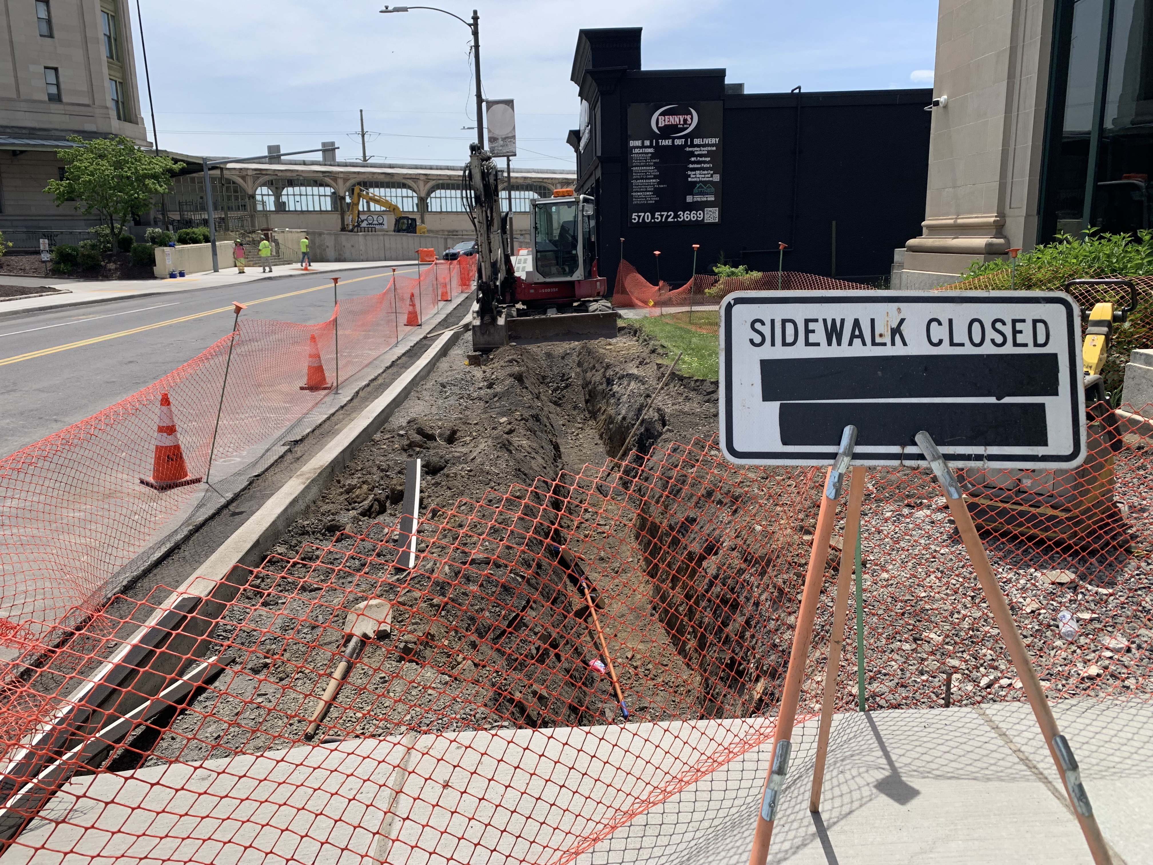 Scranton streetscape work on Jefferson Avenue across from the Radisson...