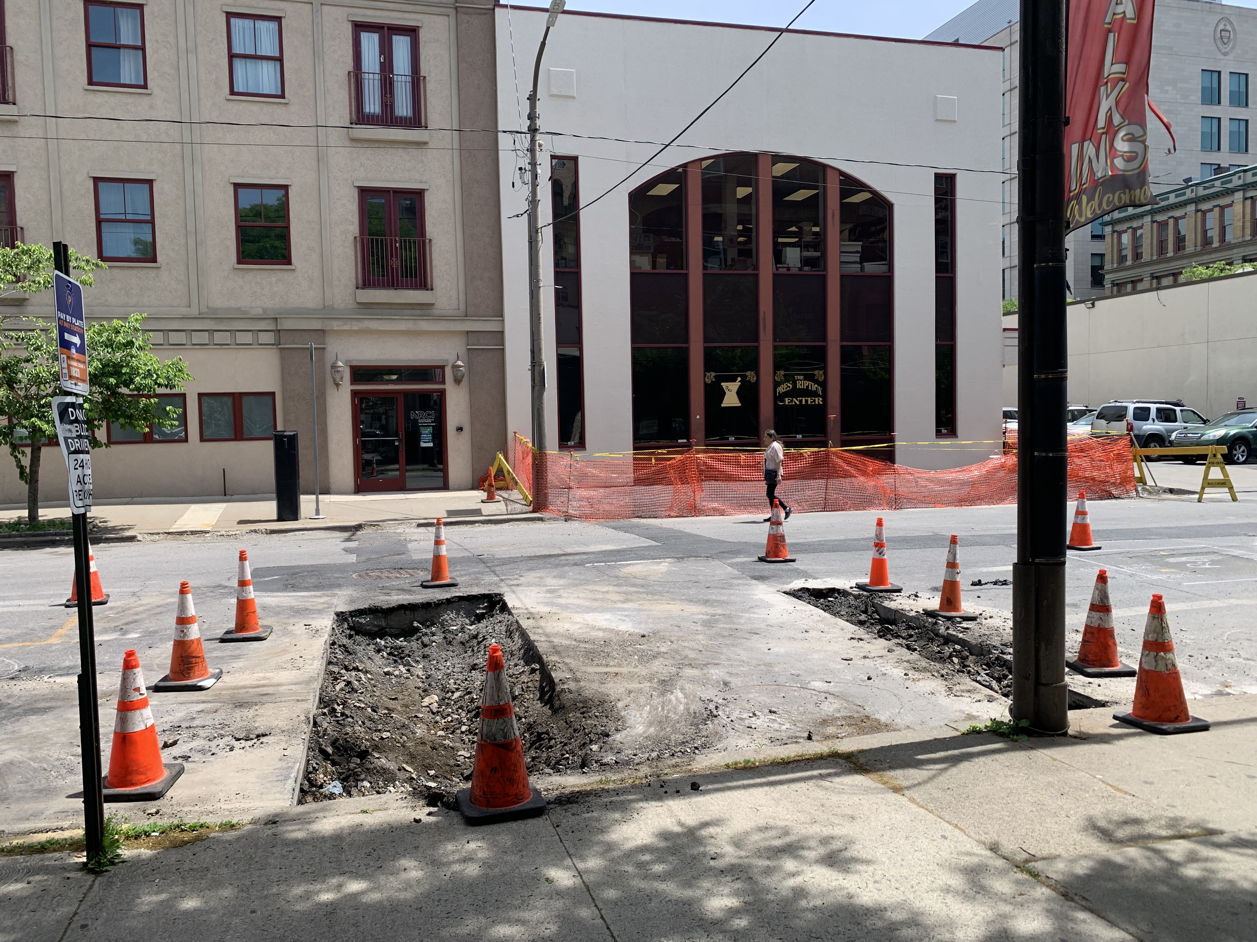 Scranton streetscape work in the 300 block of Adams Avenue...