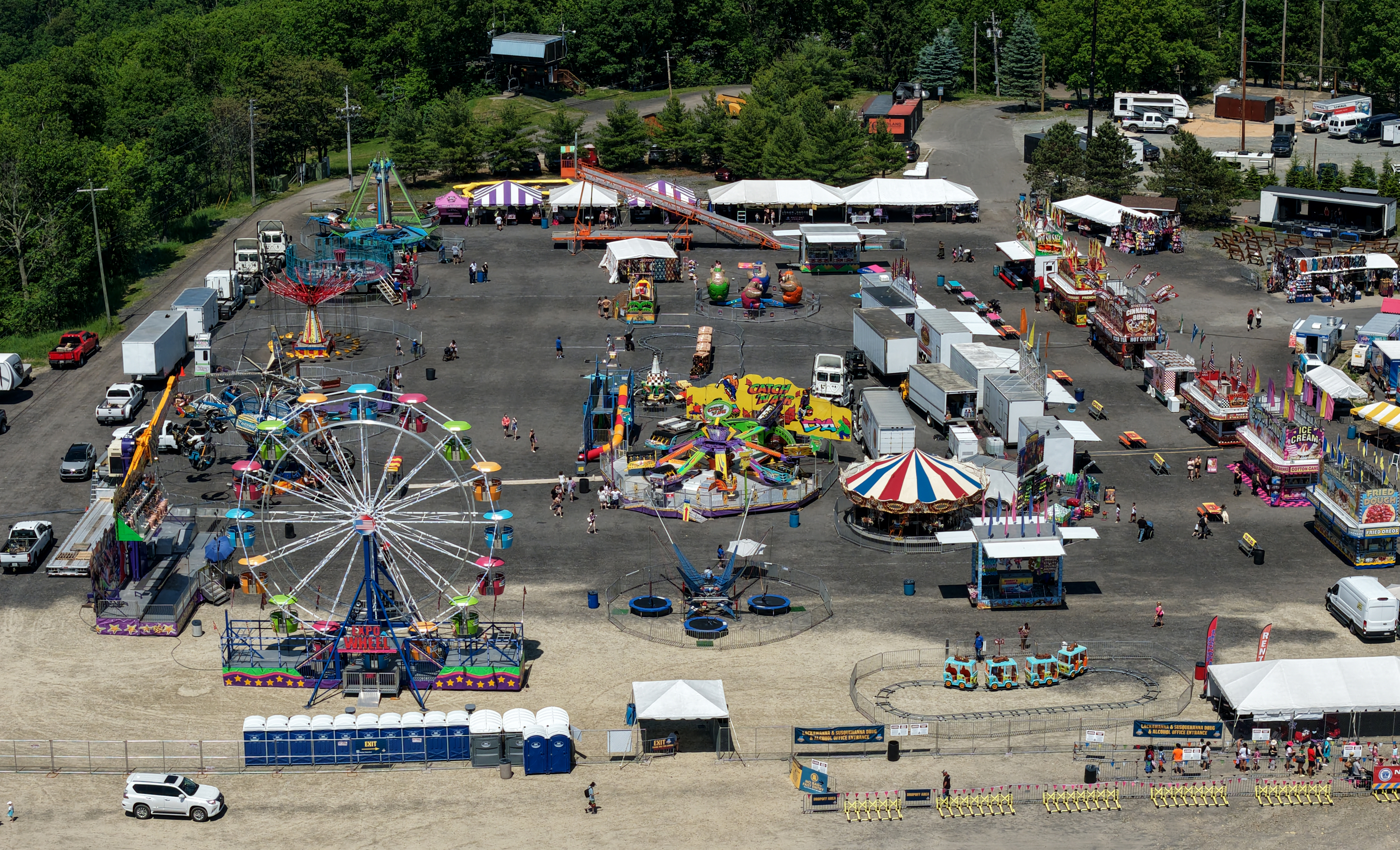 The Lackawanna County Heritage Fair takes place in the parking...