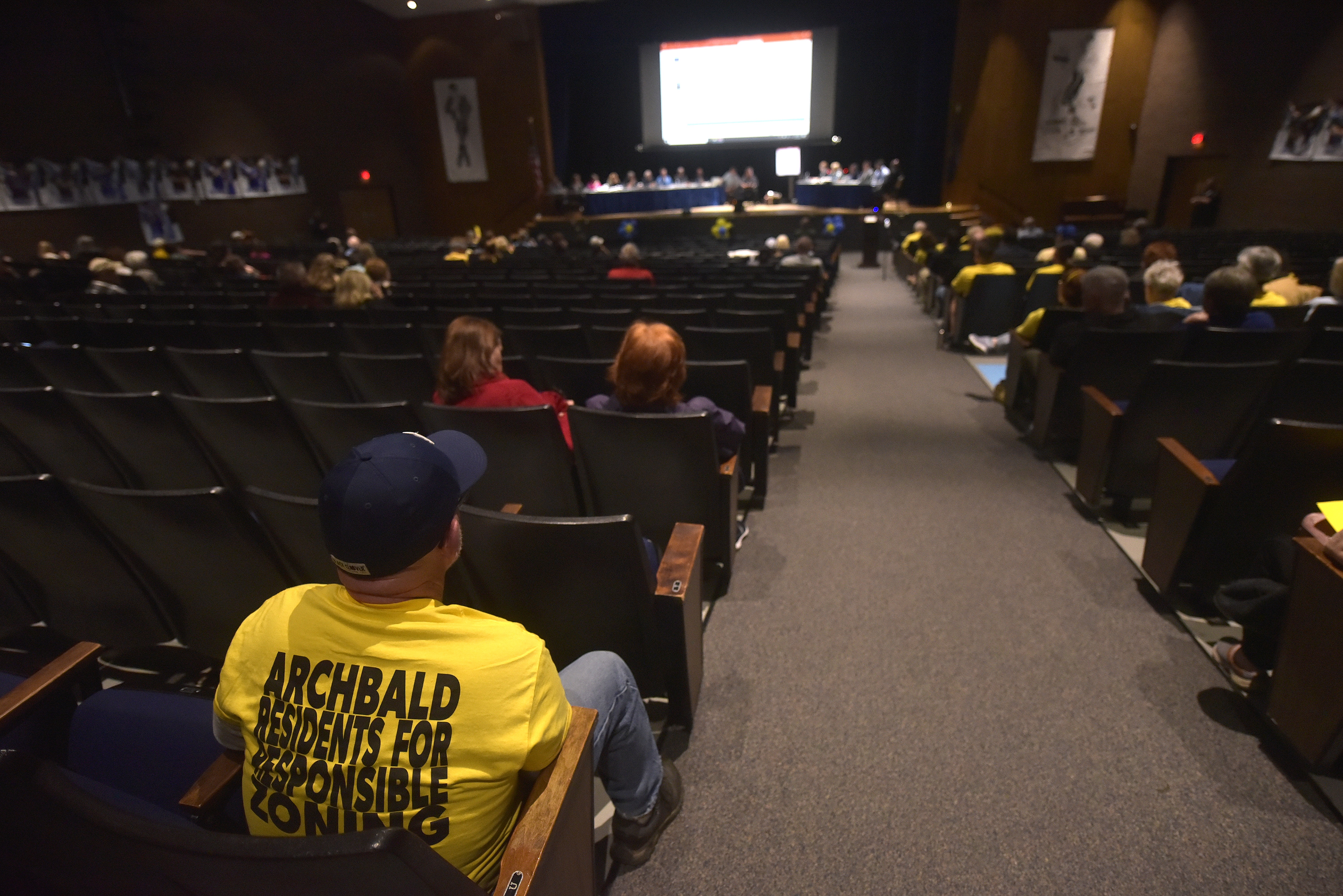 A man wearing a T-short that reads “Archbald Citizens for...
