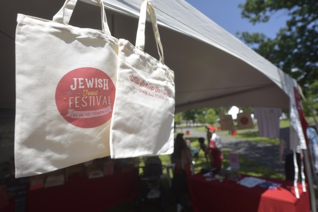 Merchandise is for sale at the 2026 Jewish Food Festival, a four-day celebration of Jewish ethnic food at Nay Aug Park in Scranton from Sunday, June 28, through Wednesday, July 1, from 11:30 a.m. to 6:30 p.m. daily. (CHAD SEBRING/STAFF PHOTO)