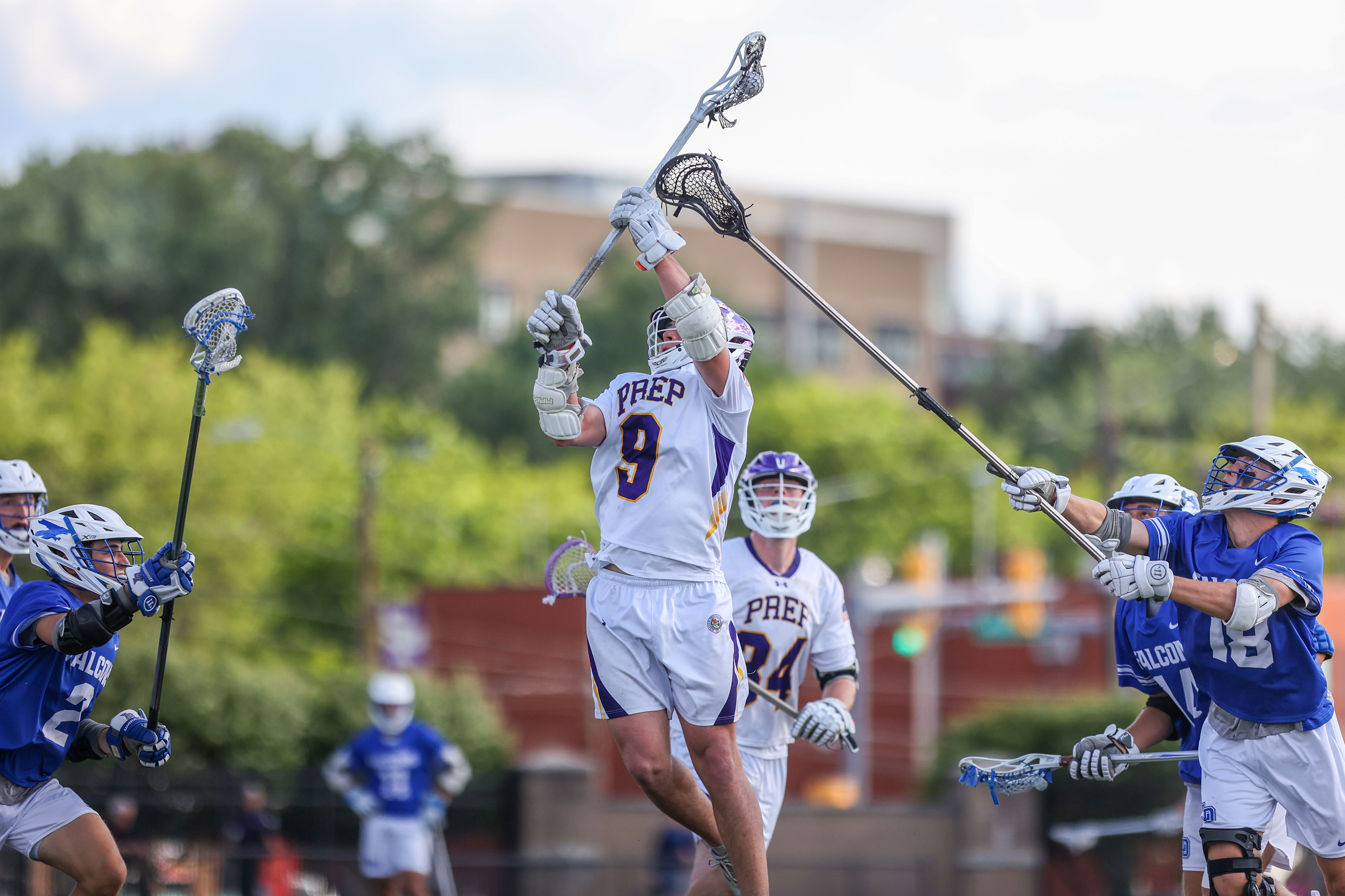 Scranton Prep’s Braedon McPartland (9) leaps foe the ball during...
