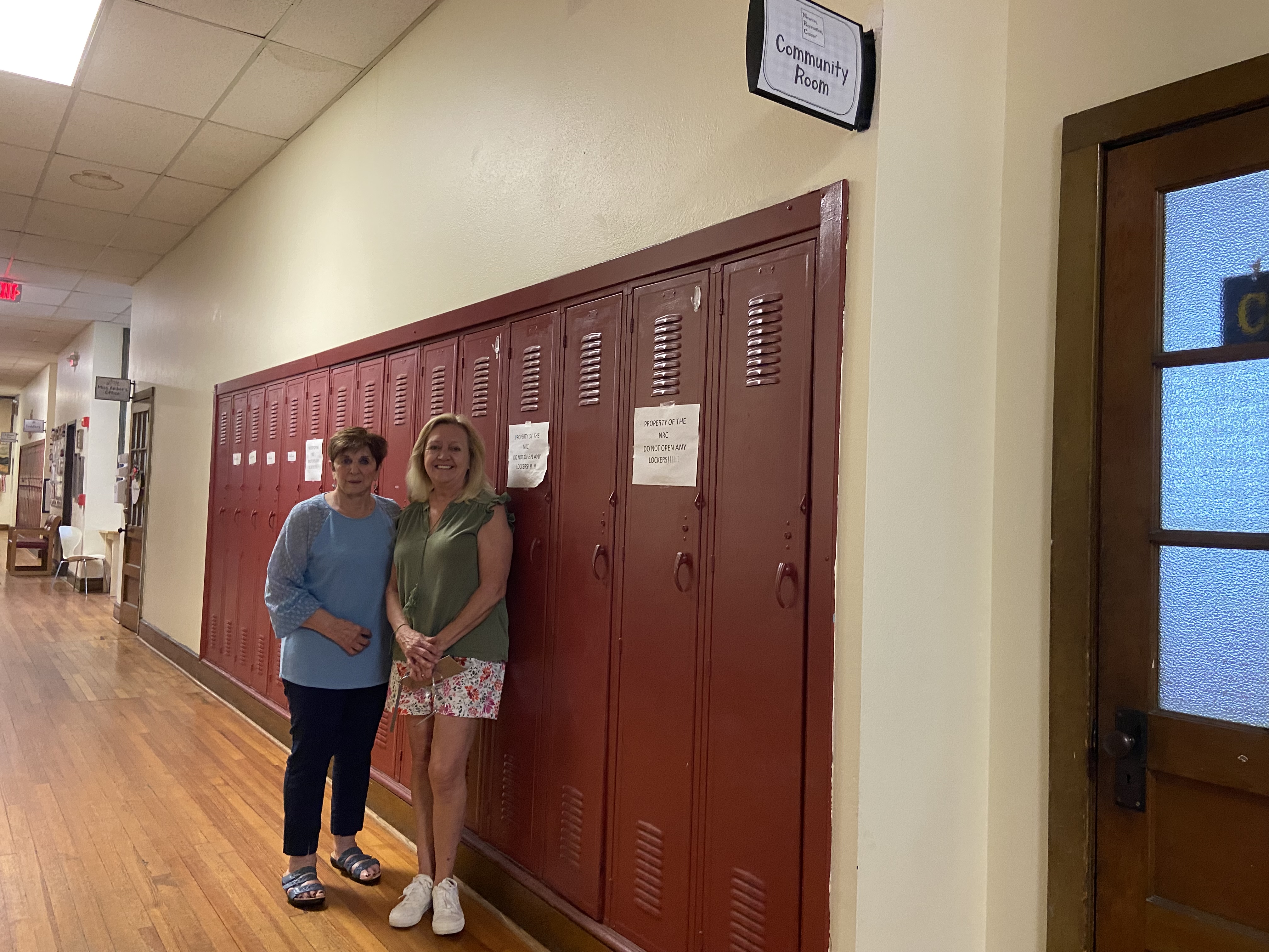 Newton Recreation Center board treasurer Georgia Liberatori, left, and center...