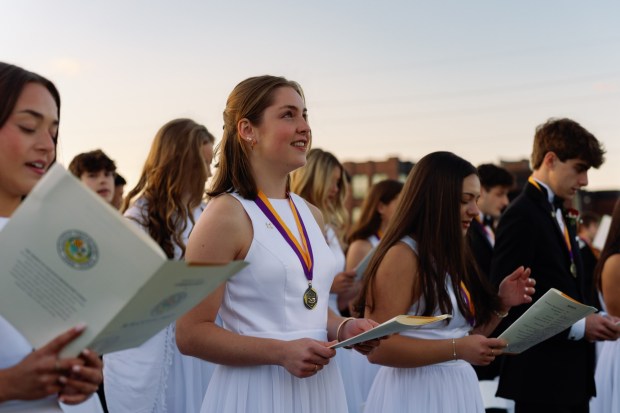 Members of the class of 2026 take part in Scranton Preparatory School's commencement ceremonies May 30 at Loyola Field in Scranton. (SUBMITTED)