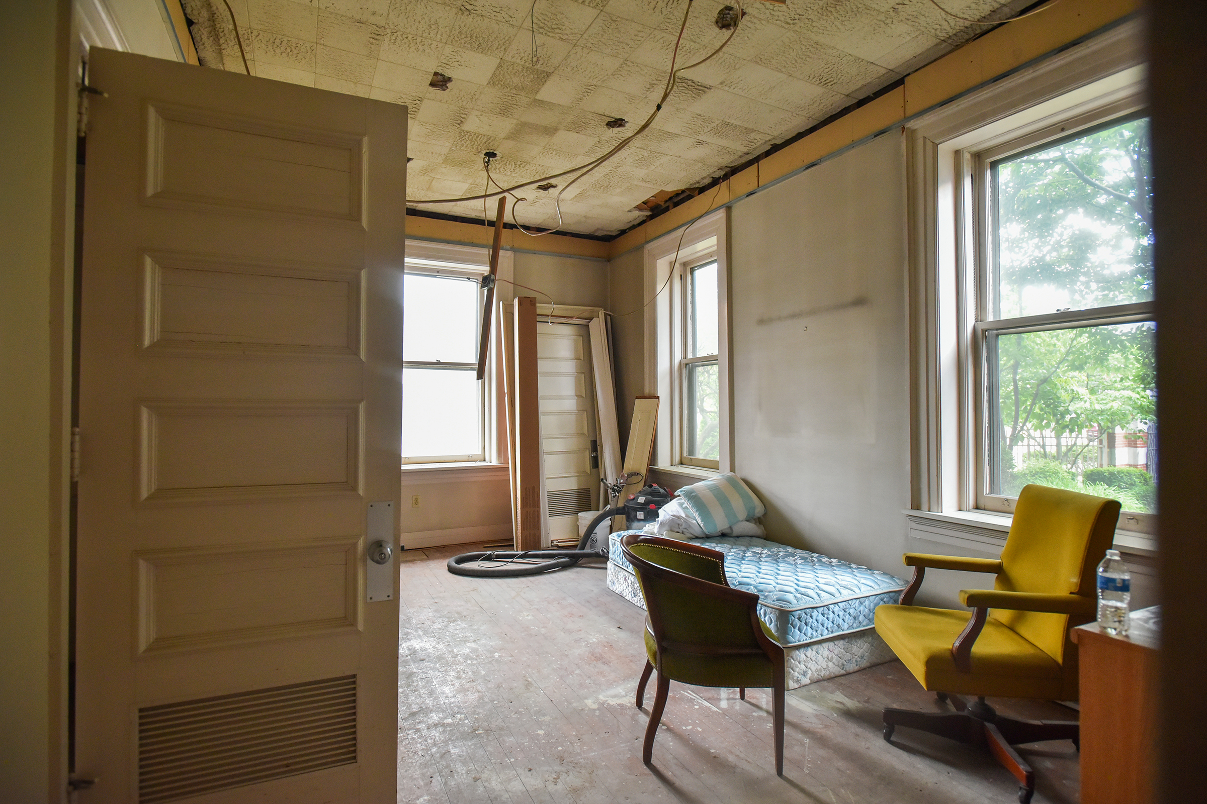 The bedroom that will be occupied by the part-time priest...