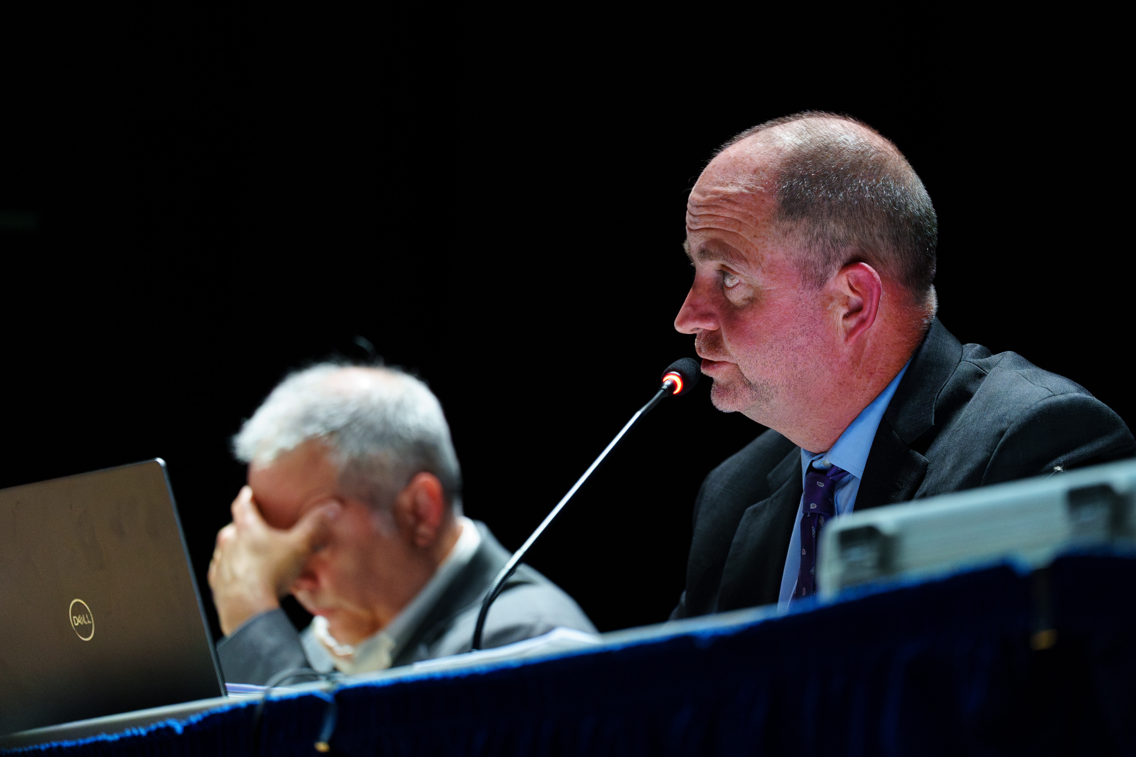 Attorney Edmund Campbell, right, discusses the proposed Wildcat Ridge Data...