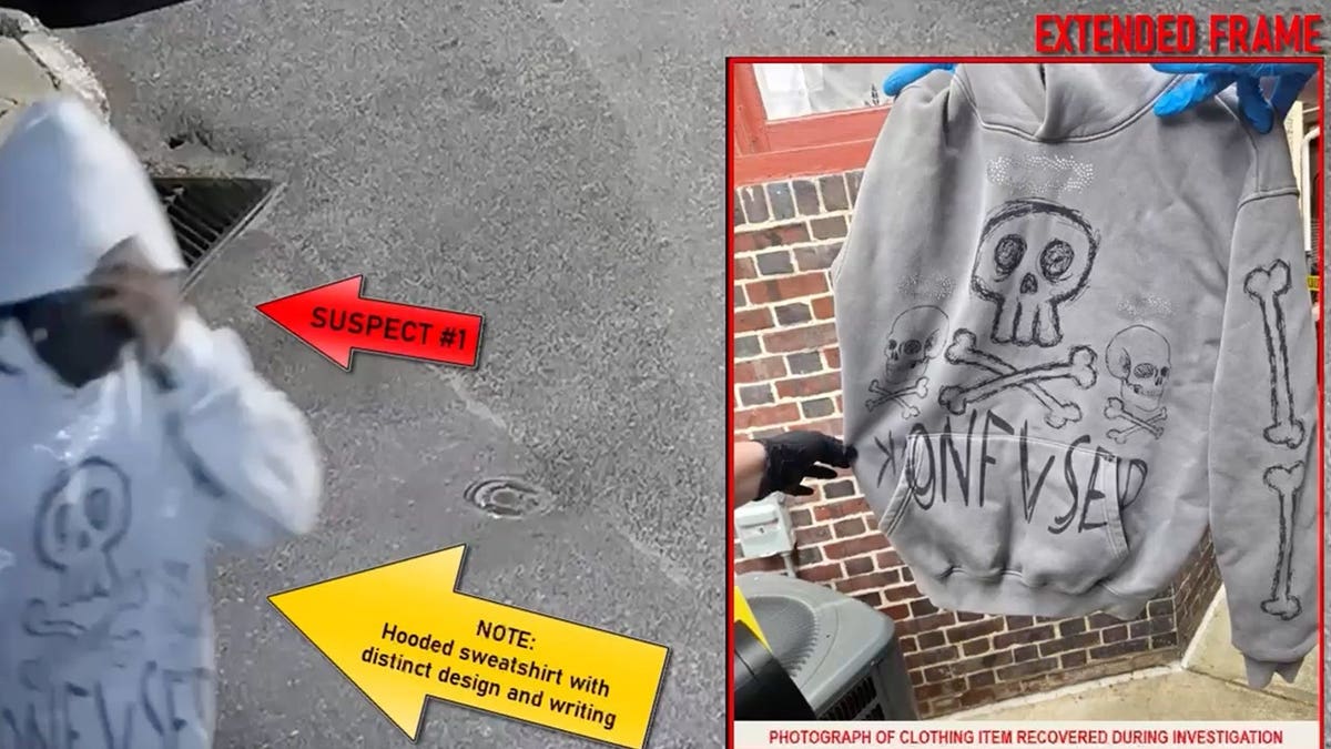 Philadelphia suspect's sweatshirt.