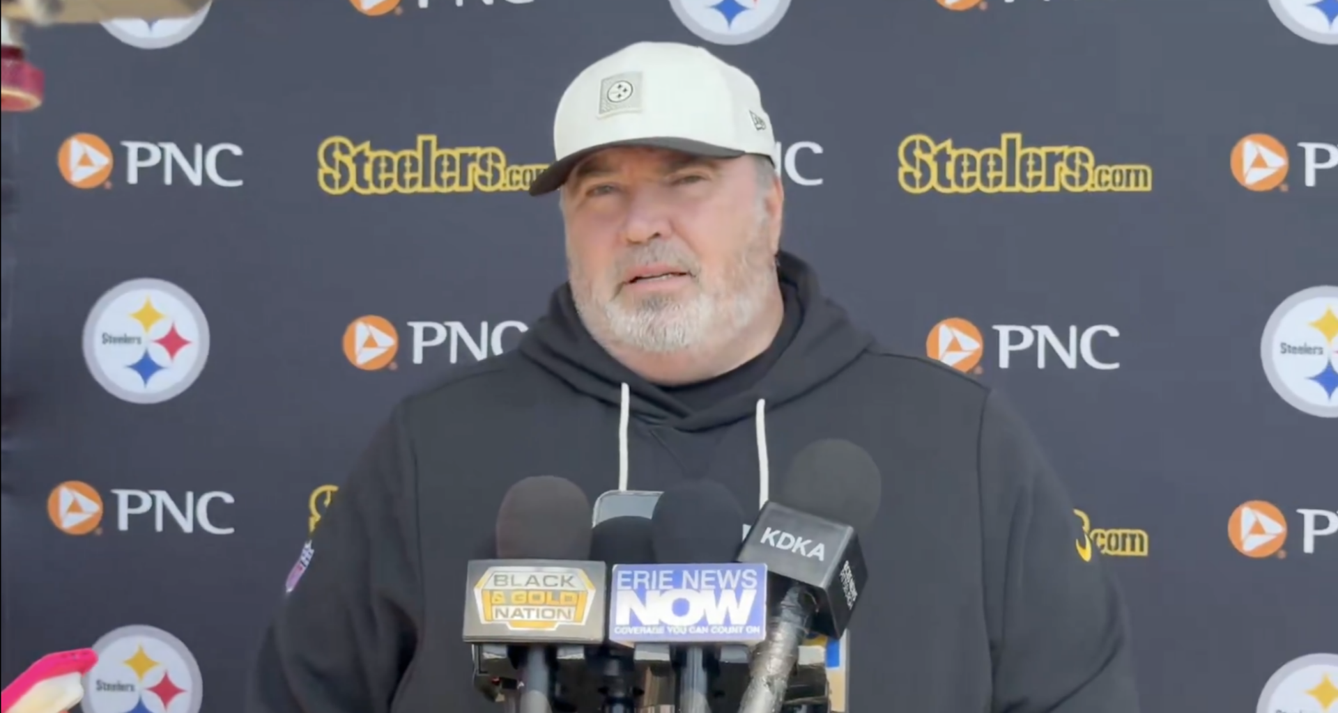 Pittsburgh Steelers head coach Mike McCarthy speaks to the media during day one of mandatory minicamp, 6/2/2026.