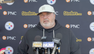 Pittsburgh Steelers head coach Mike McCarthy speaks to the media during day one of mandatory minicamp, 6/2/2026.