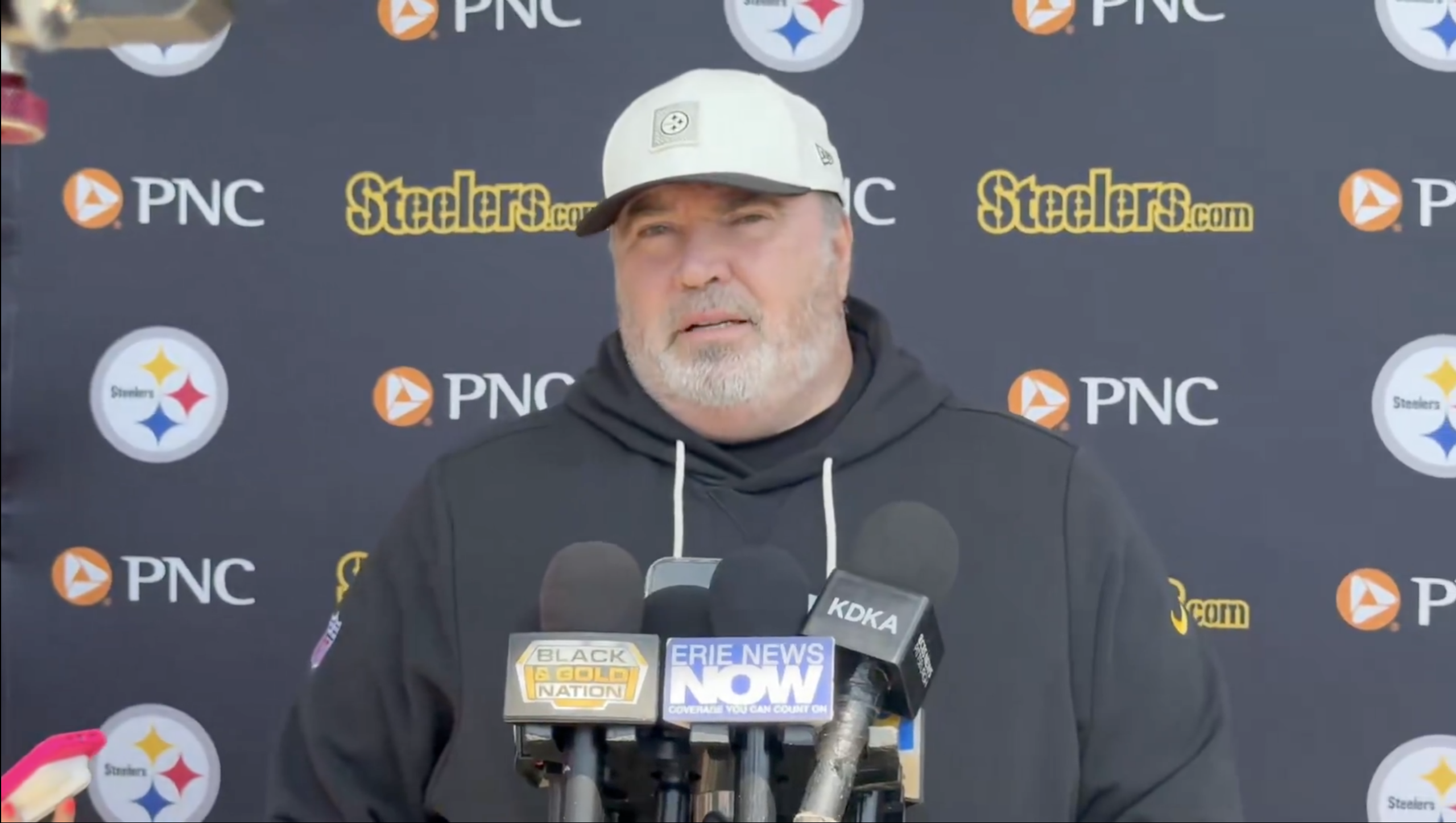 Pittsburgh Steelers head coach Mike McCarthy speaks to the media during day one of mandatory minicamp, 6/2/2026.