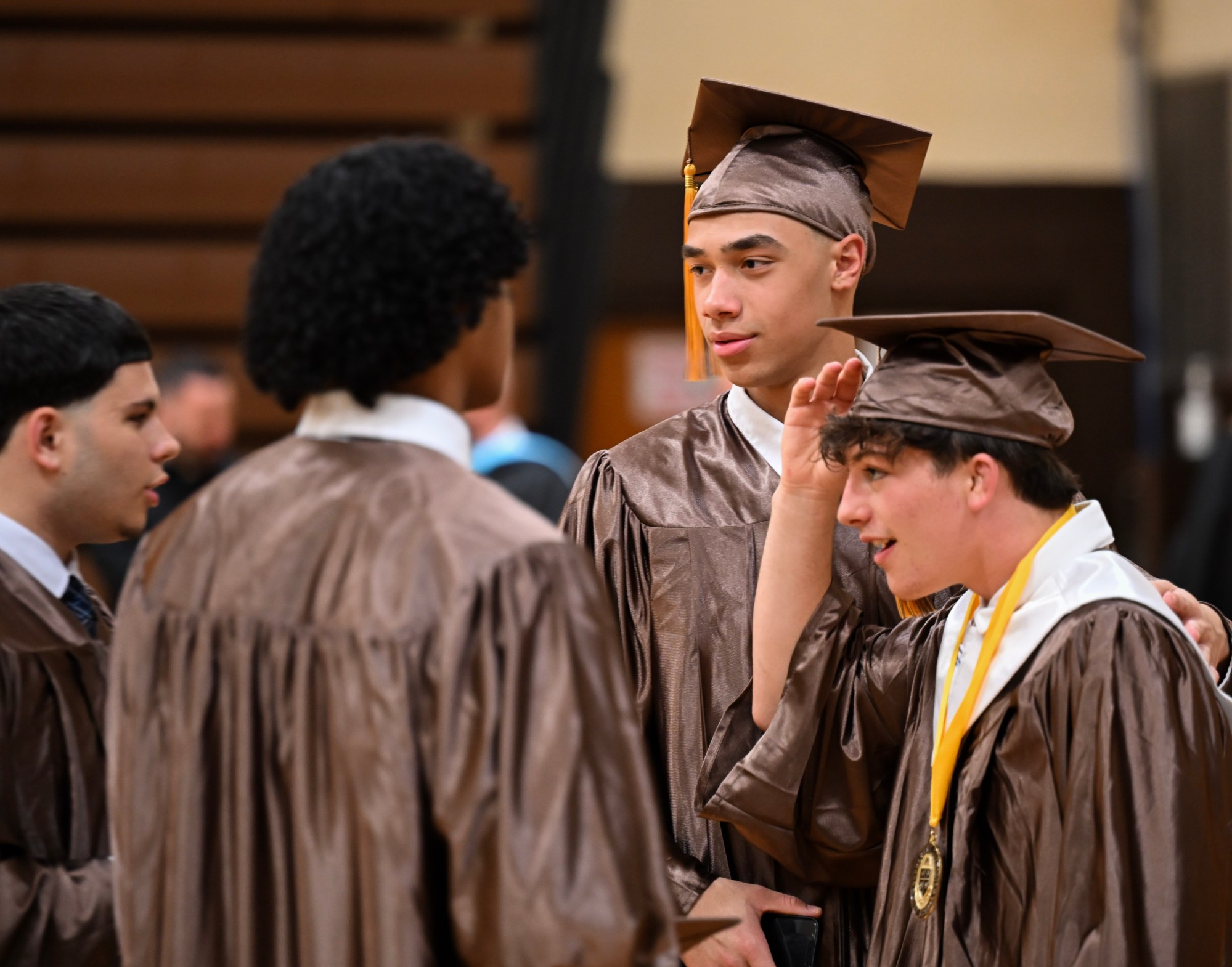 Bethlehem Catholic High School held its graduation Tuesday, June 2, 2026, at the high school auditorium in Bethlehem. Seniors gathered in the gymnasium before lining up to enter the ceremony. (Avery Folmar/The Morning Call)