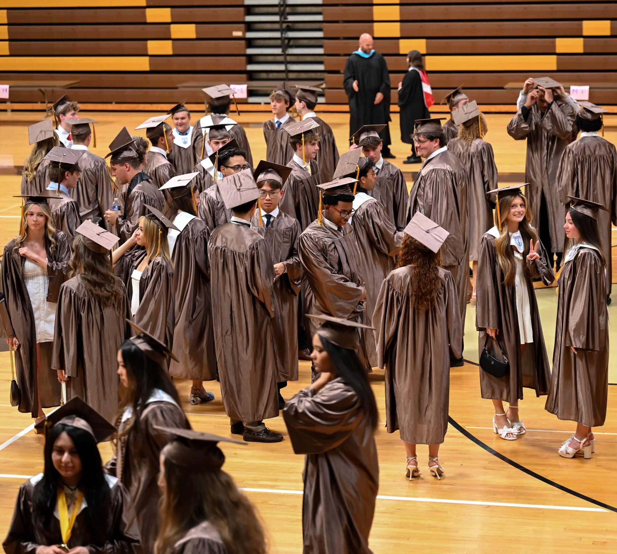Bethlehem Catholic High School held its graduation Tuesday, June 2, 2026, at the high school auditorium in Bethlehem. Seniors gathered in the gymnasium before lining up to enter the ceremony. (Avery Folmar/The Morning Call)