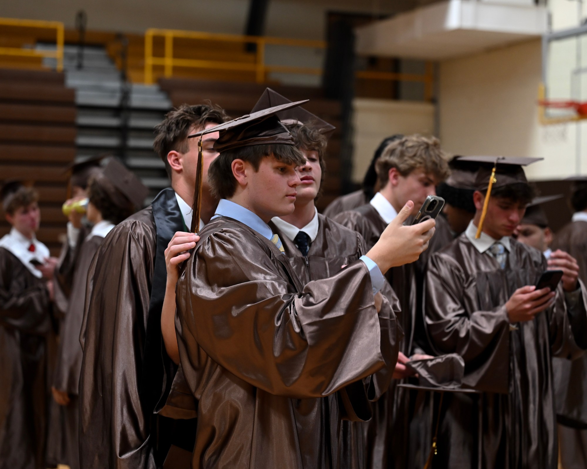 Bethlehem Catholic High School held its graduation Tuesday, June 2, 2026, at the high school auditorium in Bethlehem. Seniors gathered in the gymnasium before lining up to enter the ceremony. (Avery Folmar/The Morning Call)