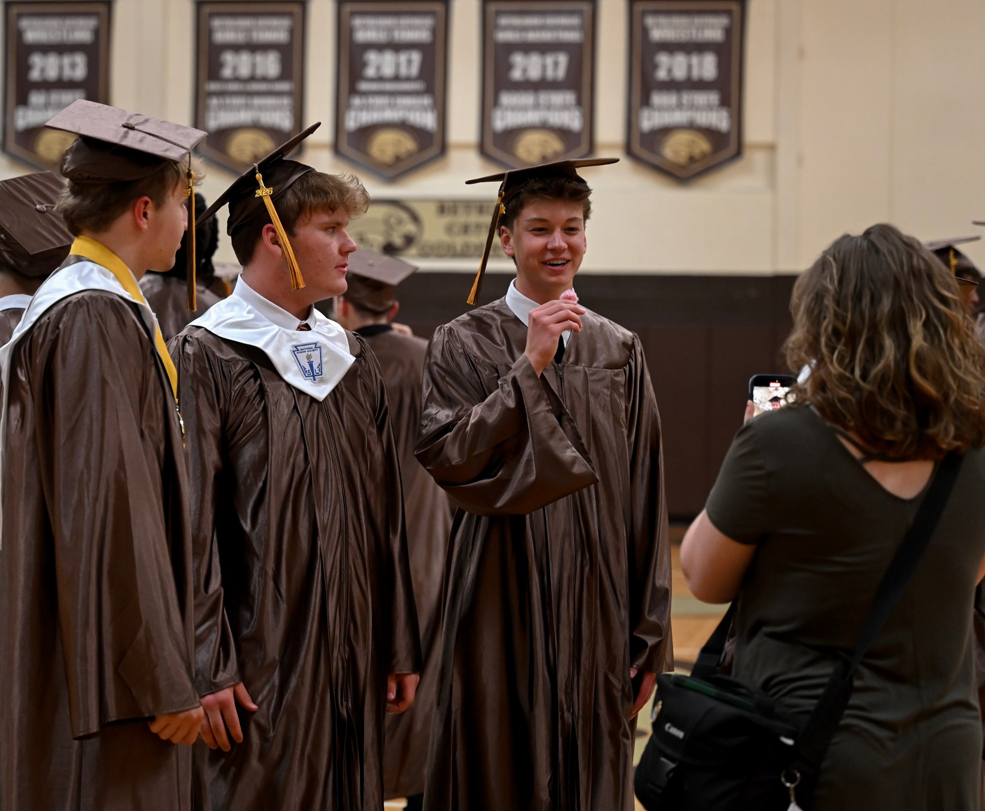 Bethlehem Catholic High School held its graduation Tuesday, June 2, 2026, at the high school auditorium in Bethlehem. Seniors gathered in the gymnasium before lining up to enter the ceremony. (Avery Folmar/The Morning Call)